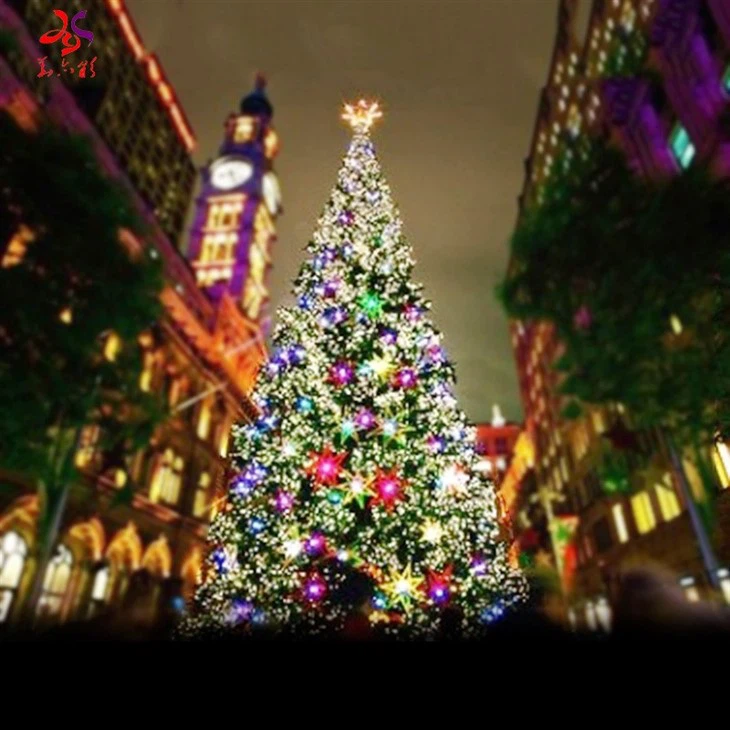 Large Frame Christmas Tree 5-50 Outdoor Giant Tree Hotel Shopping Center Decoration Green Simulation Big Xmas Tree