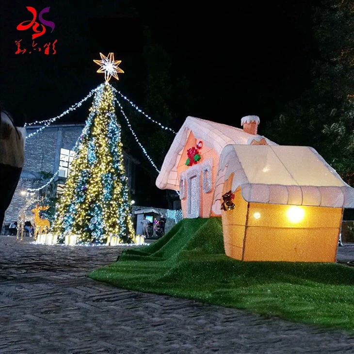 Large Frame Christmas Tree 5-50 Outdoor Giant Tree Hotel Shopping Center Decoration Green Simulation Big Xmas Tree