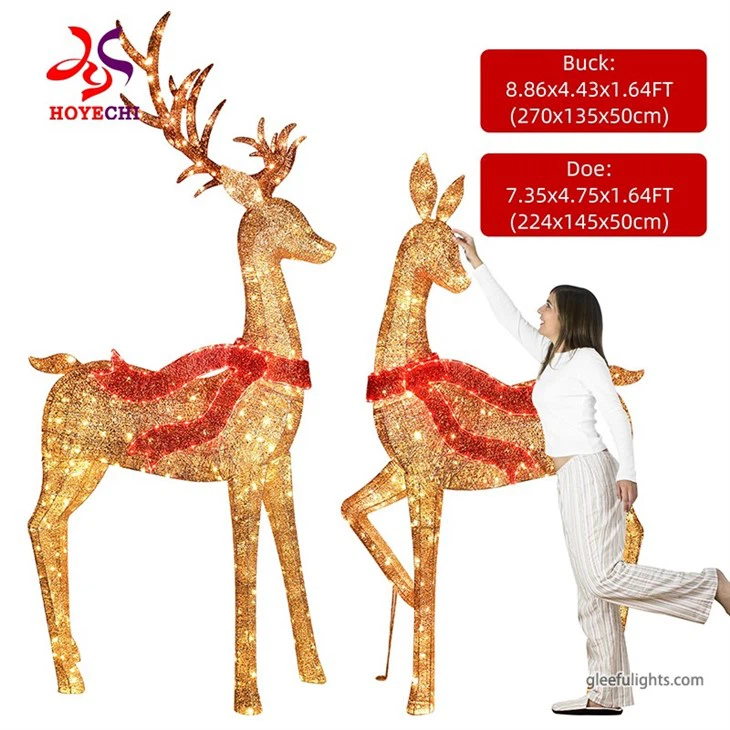 Outside Light Environmentally Friendly Material Christmas Reindeer Motif Light